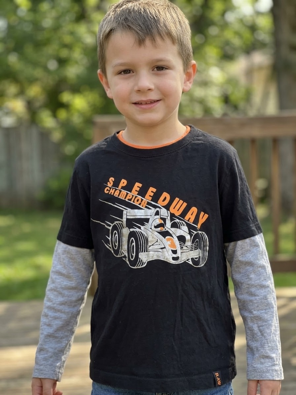 Boys' Black Layered-Look Long Sleeve Tee